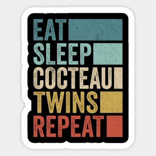 Funny Eat Sleep Cocteau Repeat Retro Vintage Sticker